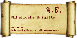 Mihalicska Brigitta névjegykártya